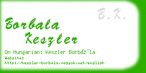 borbala keszler business card